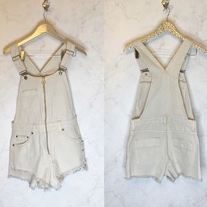 Free people Baggy white shortalls